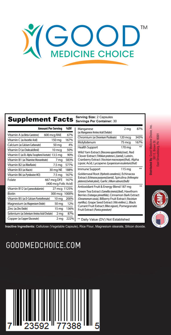 Complete Multivitamin Good Medicine Choice facts