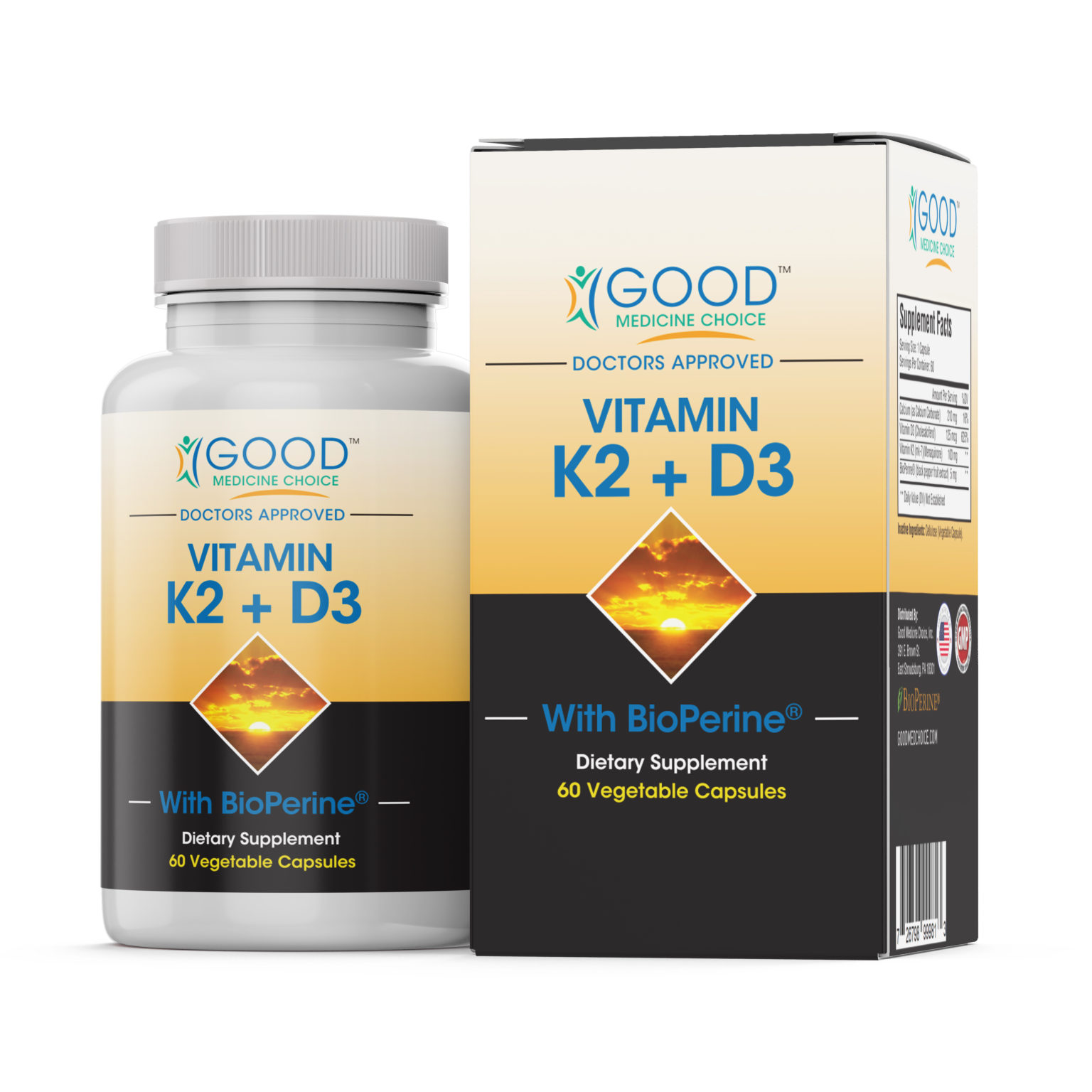 - Premium-grade Vitamin K2, Vitamin D3 With Bioperine